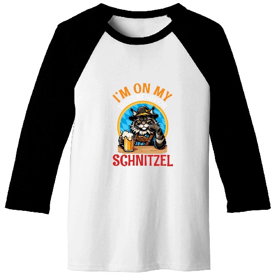 Beer Fun Maine Coon Drinking Beer I m On My Wust Behavior Schnitzel Baseball Tees
