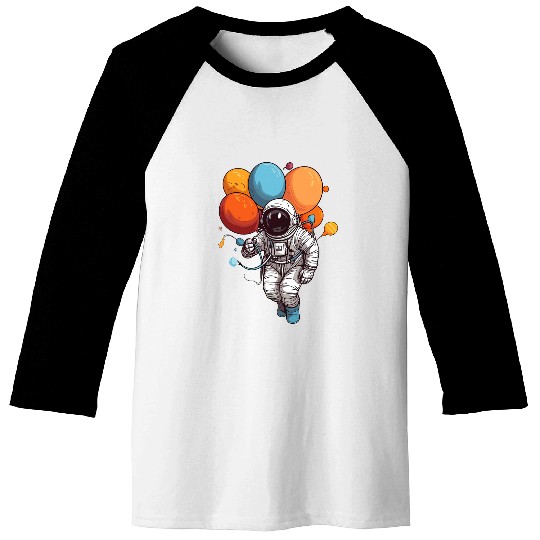 Astronaut Job Holding Planet Balloons Solar System Space Funny Baseball Tees