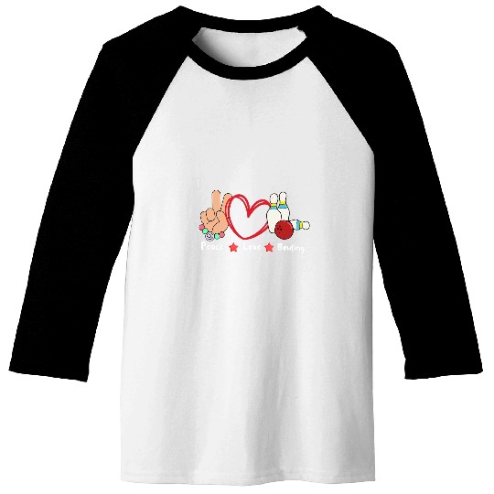 Sport Bowling Peace Love Bowling Sport Game sublimation Baseball Tees