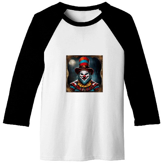Evil Circus Clown Wicked carnivals Jester Horror Print Baseball Tees