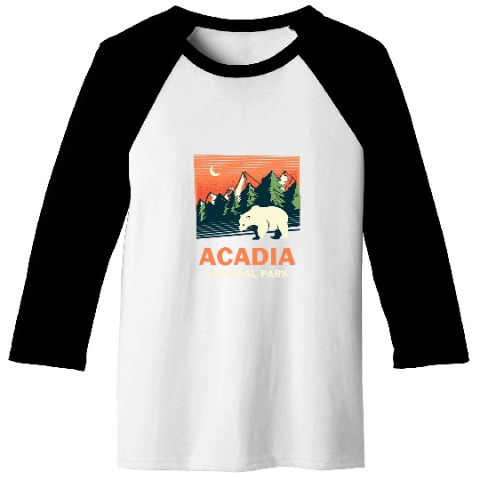 Bear Pet Acadia National Park Forest Bear Baseball Tees