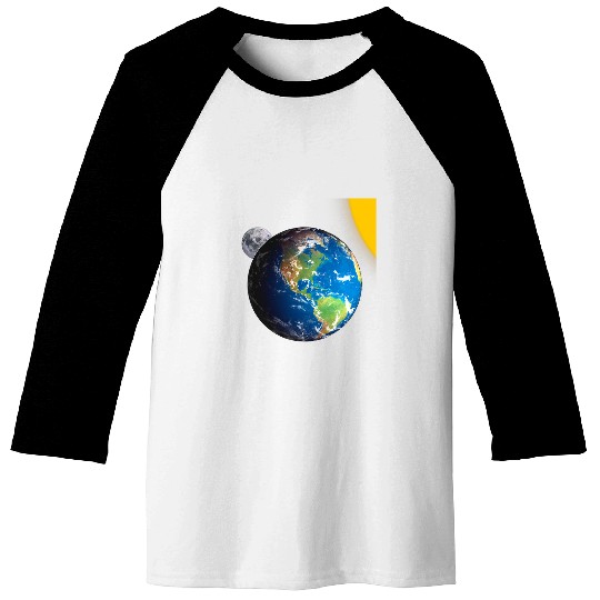 Astronaut Job Earth Moon Sun Space Solar System Baseball Tees