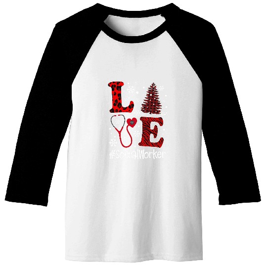 nurses Job Love nurses Social Worker Christmas Flannel Baseball Tees