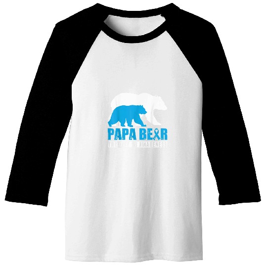 Bear Pet Trisomy 18 Awareness Papa Bear Light Blue Support Father Baseball Tees