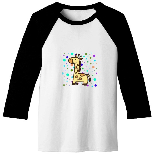 Giraffe Pet Spotted Spotty Dot Colorful Spot Dotted Baseball Tees