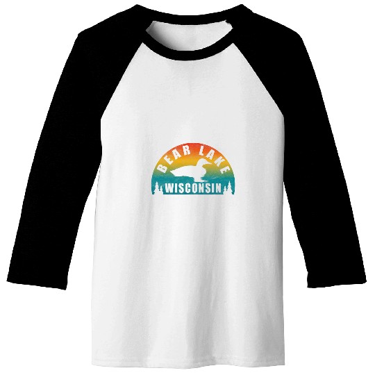 Bear Pet Bear Lake Northern Wisconsin Sunset Loon Baseball Tees