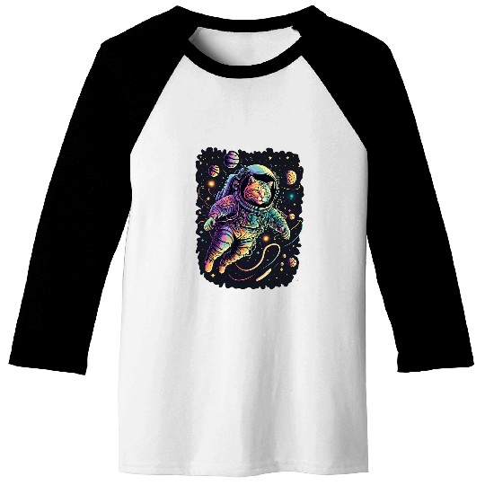 Catstronaut Cosmic Space Cat Astronaut Cat Lovers Graphic Baseball Tees