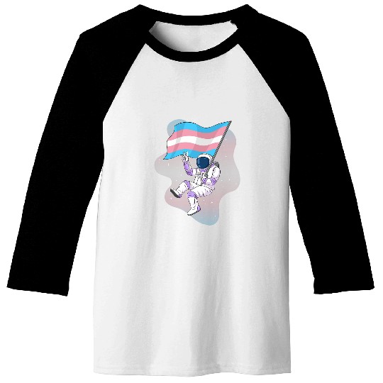 Transgender Pride Trans Flag Space Astronaut Subtle LGBTQ Baseball Tees