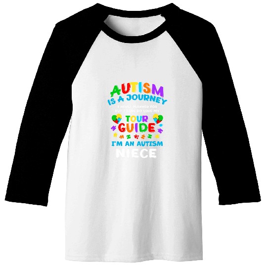 Autism is a Journey I Never Planned Autism Niece Awareness Baseball Tees