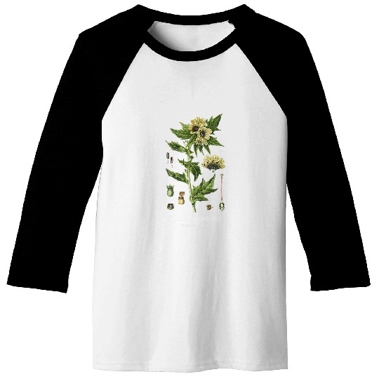 Black Henbane Witch Botanical Garden Arcane Magic Baseball Tees
