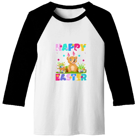 Bear Pet Lover Happy Easter Bunny Bear Easter Sunday Baseball Tees