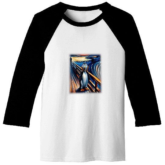 Penguin Pet Cool Expressionist Art Penguin Lover Scream Penguin Baseball Tees