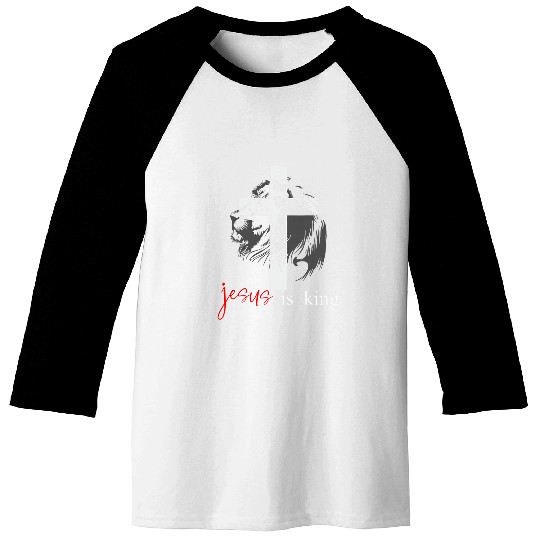 Lion Pet Jesus is King Cross Lion Jesus Jesus is King Baseball Tees
