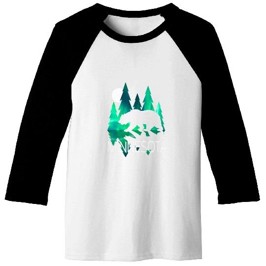 Bear Pet Minnesota Wilderness With Bear Northern Lights Minnesota Baseball Tees