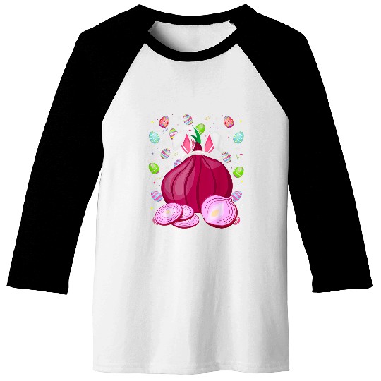 Funny Easter Onion Easter Bunny Ears Easter Eggs Hunting Baseball Tees