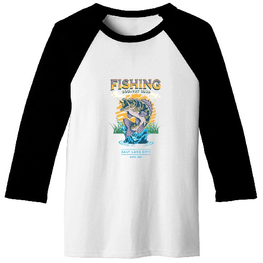 Fishing country club Baseball Tees