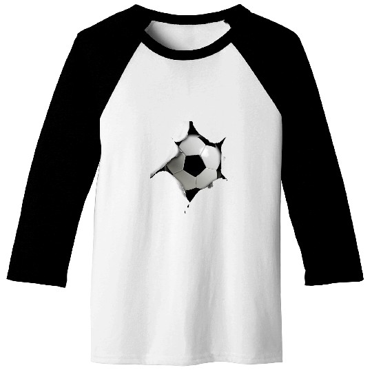 Soccer Lovers Ripped Fabric Creative Design Awesome Baseball Tees