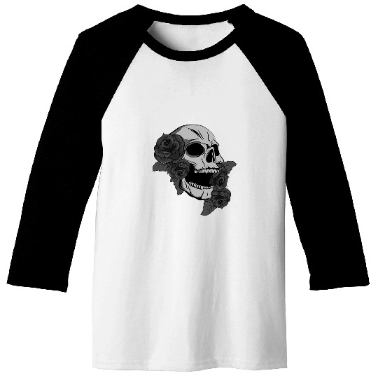 Black Skull Roses Dark Magic Viking Aesthetic Goth Gothic Baseball Tees
