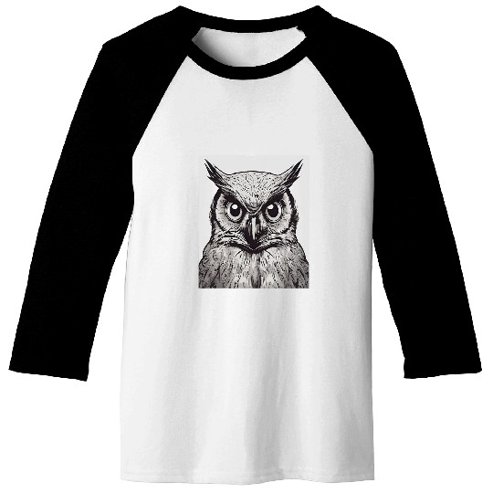 Owl Pet Night Hunter Threatening Hawk Owl Cartoon Design Baseball Tees