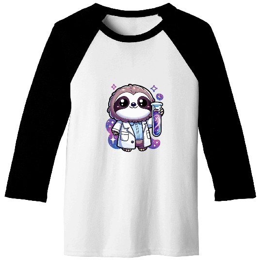 Sloth Pet Laboratory Sloth Exploring The Universe Baseball Tees