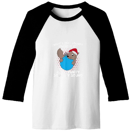 Squirrel Pet Cute Santa Hat Squirrel Holding Christmas Light Christmas Baseball Tees