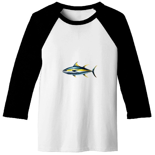 Fishing Lover Fish Graphic Design Yellowfin Tuna Baseball Tees