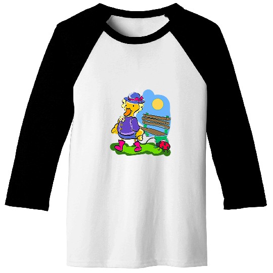 Duck Pet Walking Her Pet Ladybug in the Park Baseball Tees