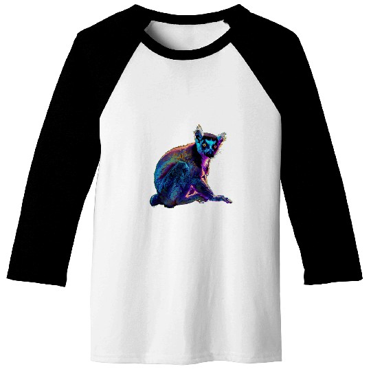 Lemur Pet Madagascar Monkey Artwork Animal Print Drawing Lemur Baseball Tees