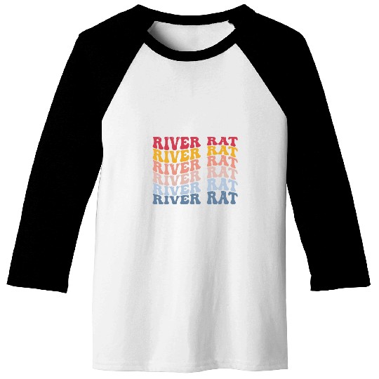 Funny River Kayaking Funny Kayaker River Rat Baseball Tees
