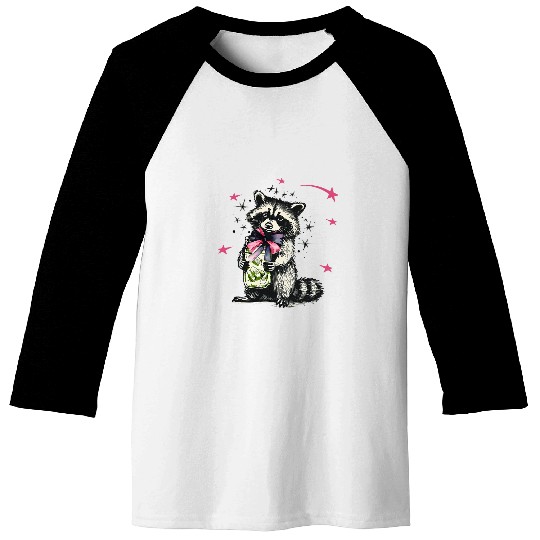 Raccoon Pet With Pickle Jar Canning Season Baseball Tees