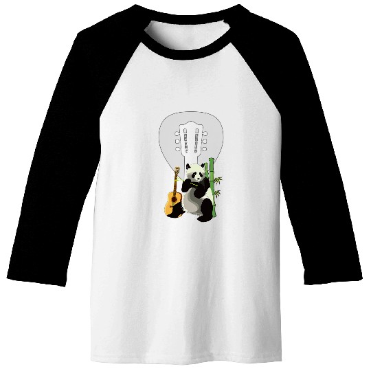 Panda Pet Acustic Guitar And Bamboo Beautiful Graphic Design Baseball Tees