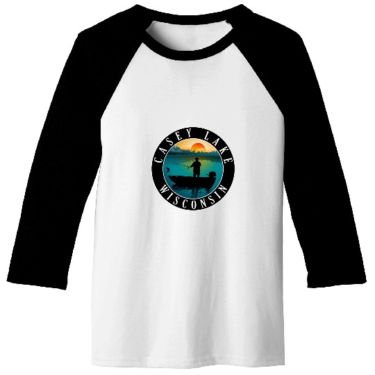 Casey Lake Wisconsin Fishing Baseball Tees