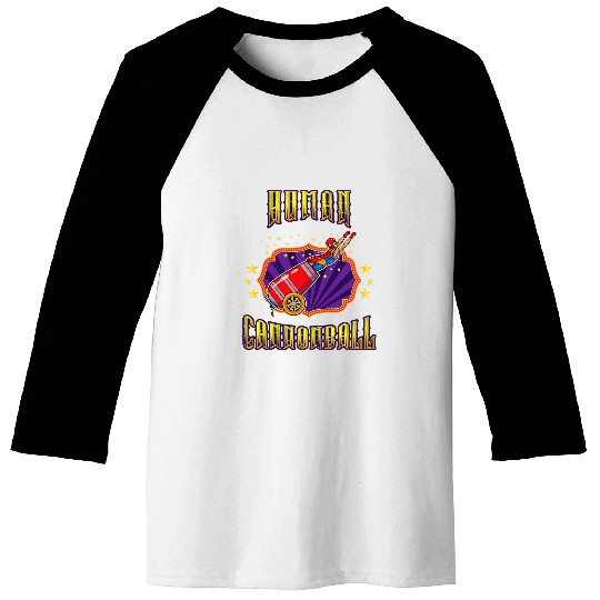 Human Cannonball carnivals Circus Crew Theme Birthday Baseball Tees