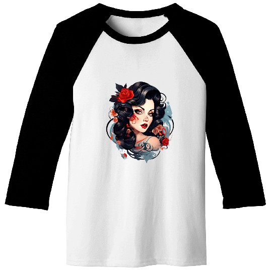 Chicano Girl Mexico Flowers Death Pretty 4 Baseball Tees