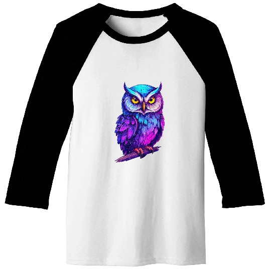 Owl Pet Pastel Colour Rainbow Barn Owl Beak 1 Baseball Tees