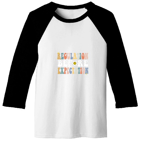 Regulation Before Expectation Groovy SPED Teacher OT Therapy 8 Baseball Tees