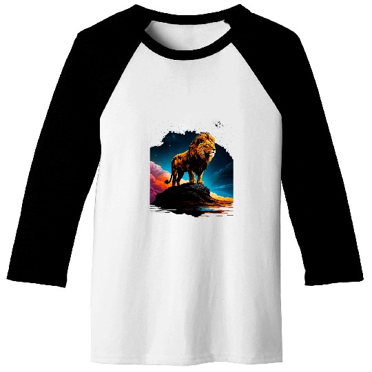 Lion Pet Powerful And Courageous Lion Great Lion 2 Baseball Tees