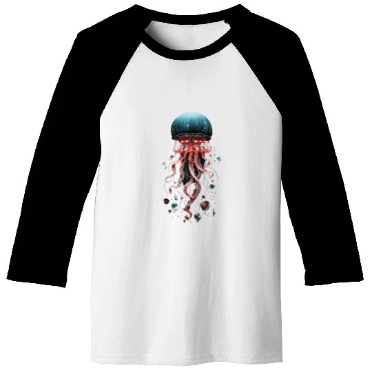 Cool Aqua Jellyfish Ocean Animal Scubas Diving JellyFish Baseball Tees