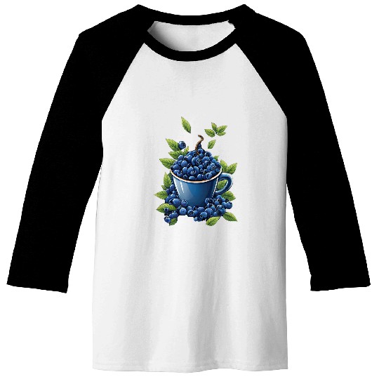 Coffee Fun Blueberry Coffee Cup Farmer Blueberries Berry Healthy Fruit Baseball Tees