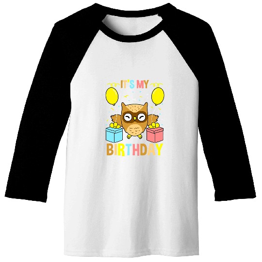 Owl Pet Its My Birthday Owl Baseball Tees