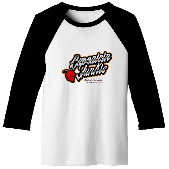 Chili Pepper Capsaicin Junkie Tattoo Style Lettering Chili Baseball Tees
