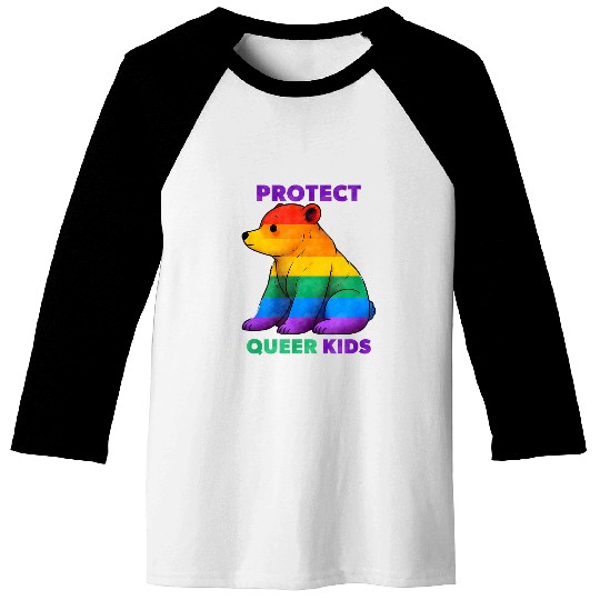 Bear Pet Protect Queer Kids Bear Design for Advocacy and Support Baseball Tees