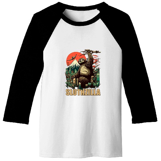 Sloth Pet Japan Kaiju Sloth Slothzilla Baseball Tees
