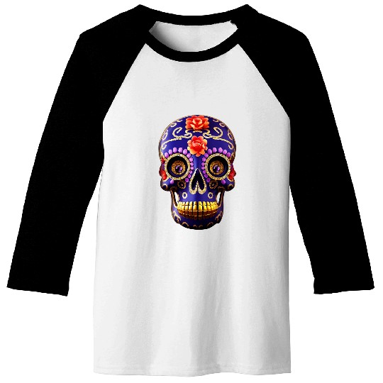 Day Of The Deads Dia De Los Muertos calavera sugar skull Baseball Tees