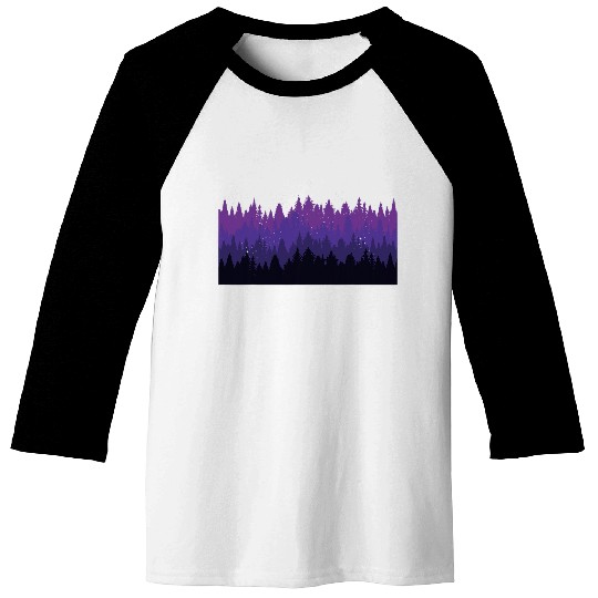 Firefly Nature Trees and Forest at Night with Glow Worms Baseball Tees