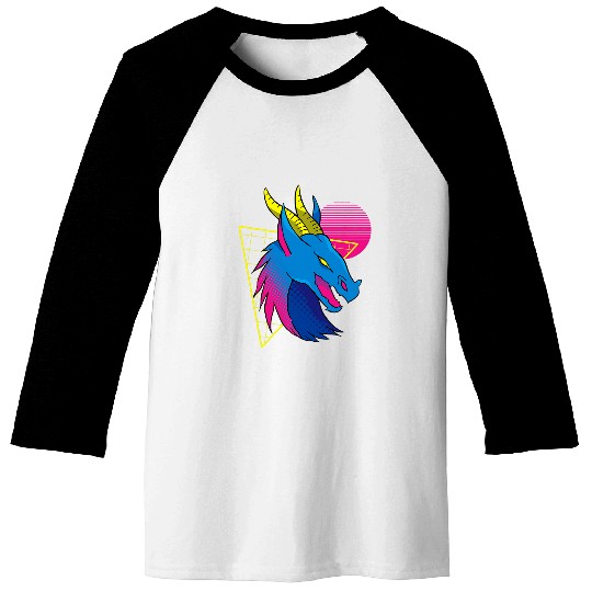Dragon Pet Synthwave Vaporwave Dragon Indie Aesthetic 80s Baseball Tees