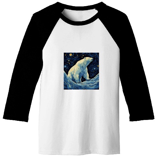 Bear Pet Ice Bear Starry Night Baseball Tees