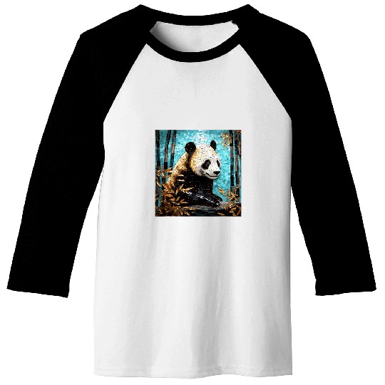 Panda Pet Aurora Essence Kintsugi Panda in Bamboo Tapestry Baseball Tees