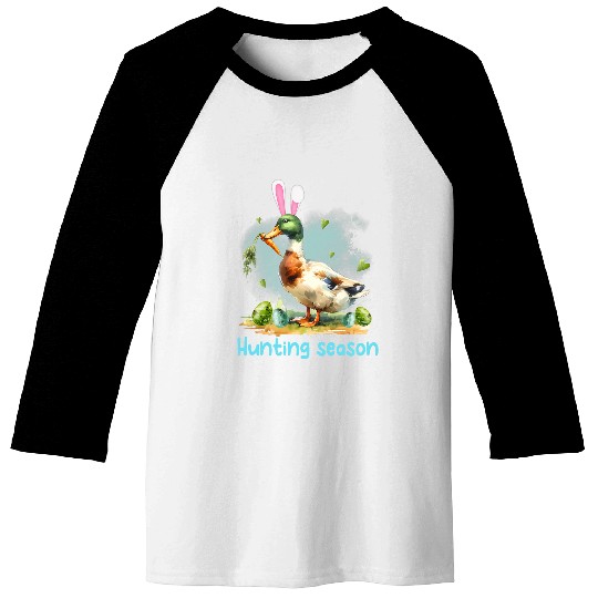 Easter Bunny Easter Egg Hunting Season Funny Duck Hunting Baseball Tees