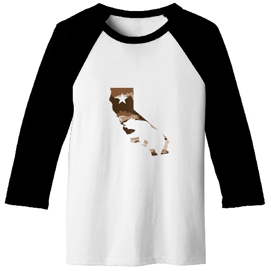 Bear Pet californias State With Bear Desert Camo Baseball Tees